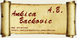 Ankica Backović vizit kartica
